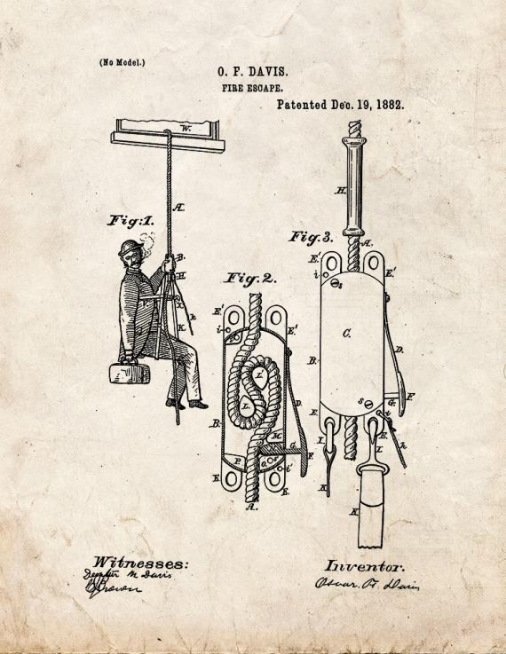 Fire Escape Patent Print