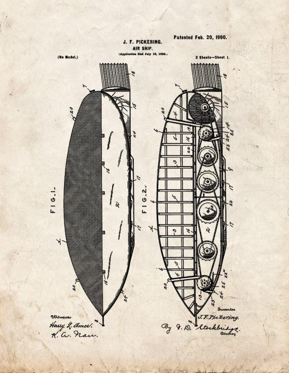 Air Ship Patent Print