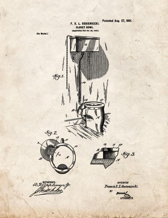 Closet-bowl Patent Print