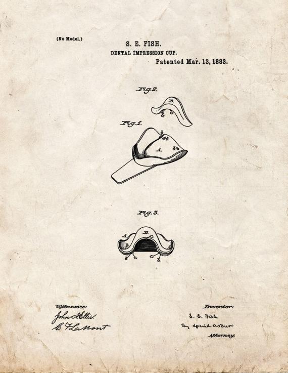 Dental Impression Cup Patent Print