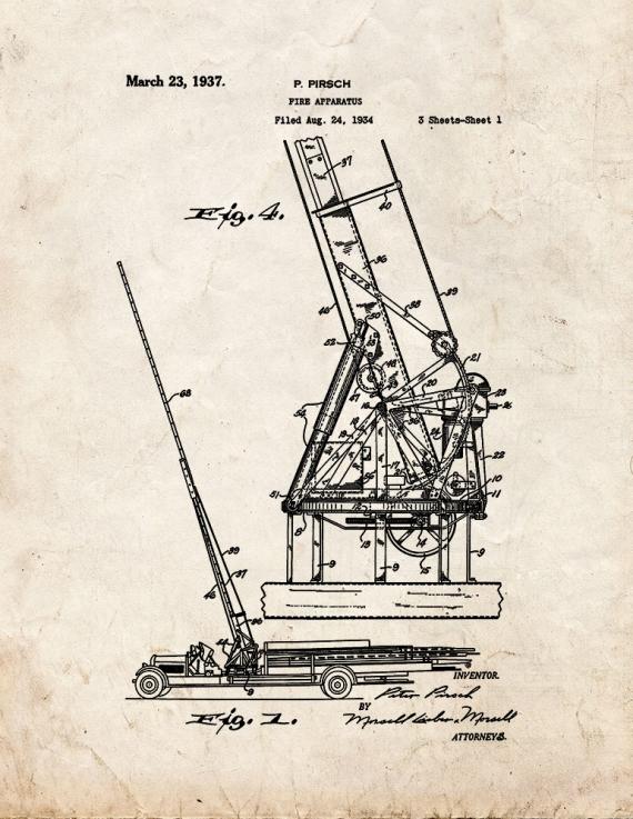 Fire Apparatus Patent Print