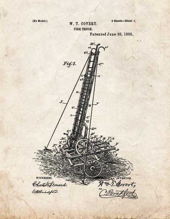 Fire Truck Patent Print