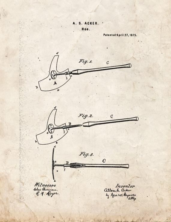 Hoe Patent Print