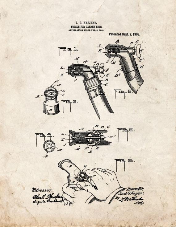 Nozzle for Garden-hose Patent Print