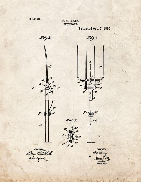Pitchfork Patent Print