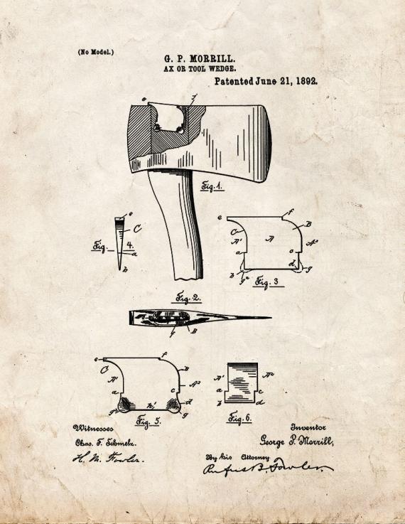 Ax Or Tool Wedge Patent Print