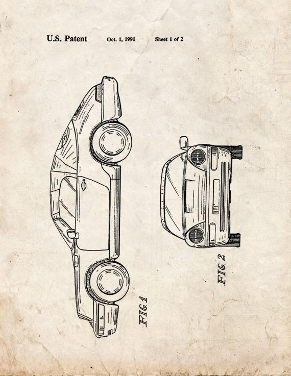 Porsche Sports Car Patent Print