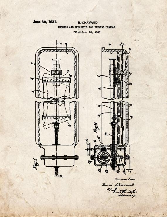Process and Apparatus for Tanning Leather Patent Print