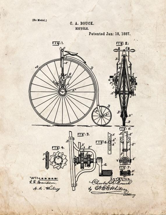 Bicycle Patent Print