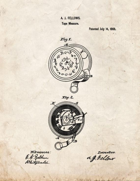 Tape Measure Patent Print