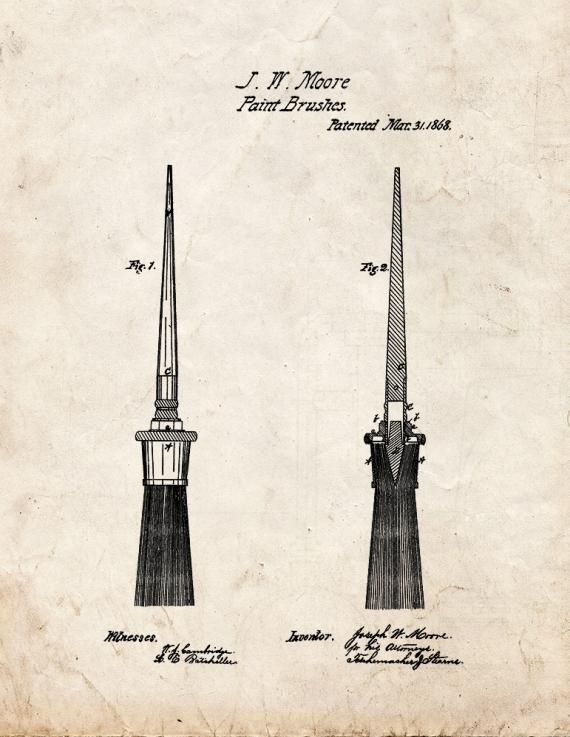 Paint Brush Patent Print