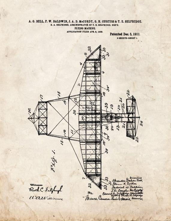 Flying Machine Patent Print