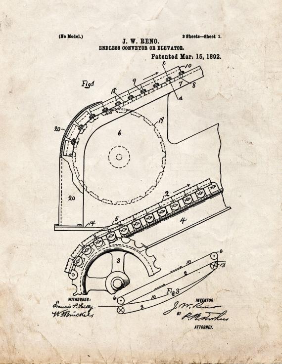 Escalator Patent Print