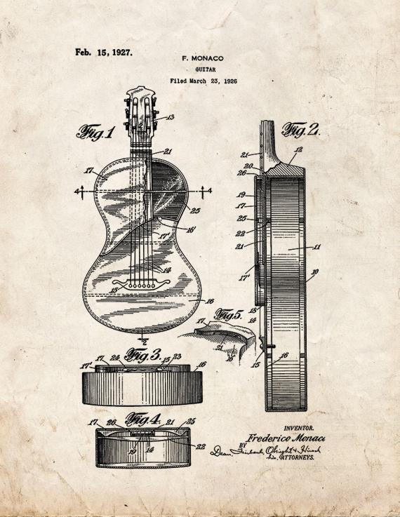 Guitar Patent Print