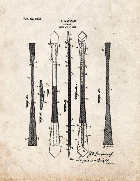 Necktie Patent Print