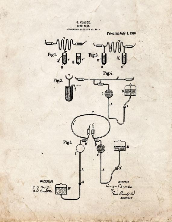 Neon-tube Patent Print
