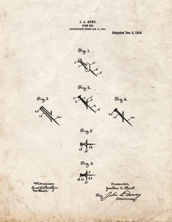 Push-pin Patent Print