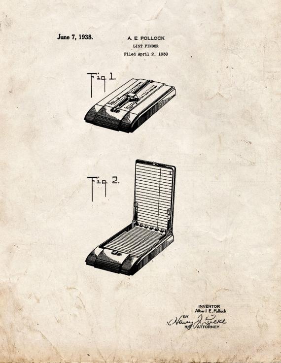 List Finder Patent Print