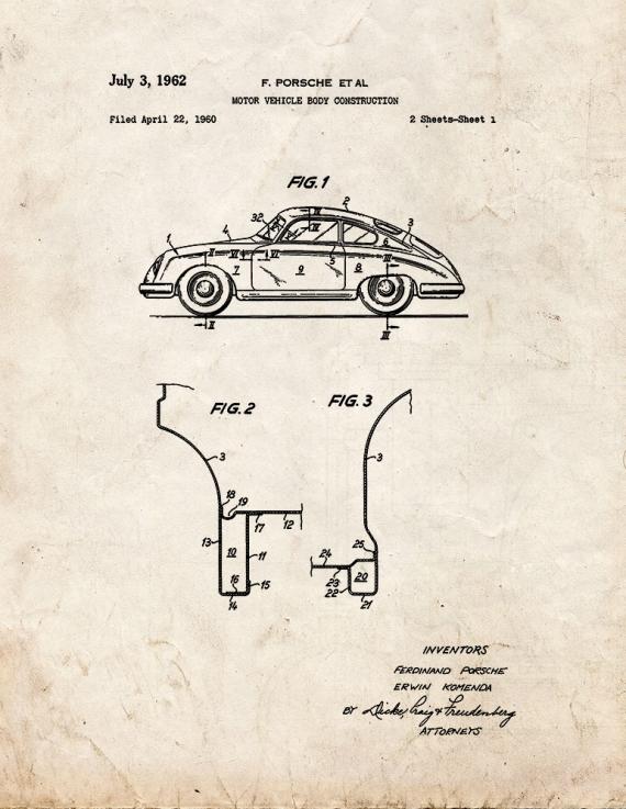 Porsche Patent Print