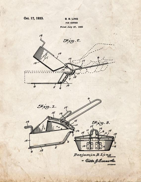 Pie Cutter Patent Print