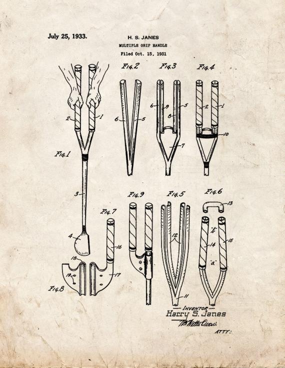 Multiple Grip Handle for a Golf Club Patent Print