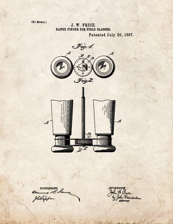 Binoculars Patent Print