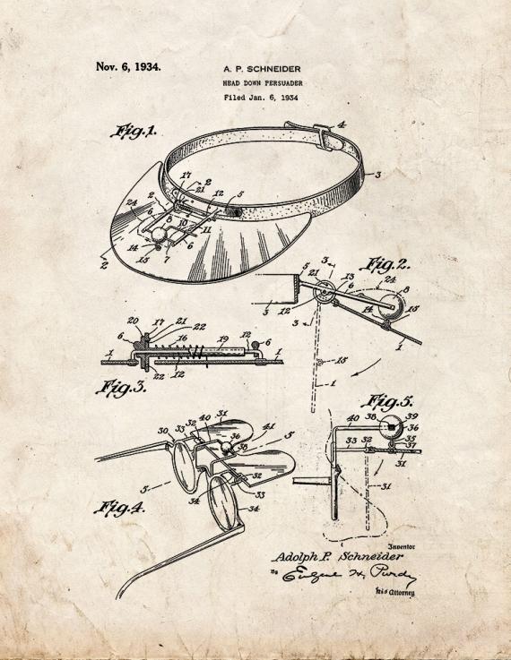 Head-down Persuader Patent Print