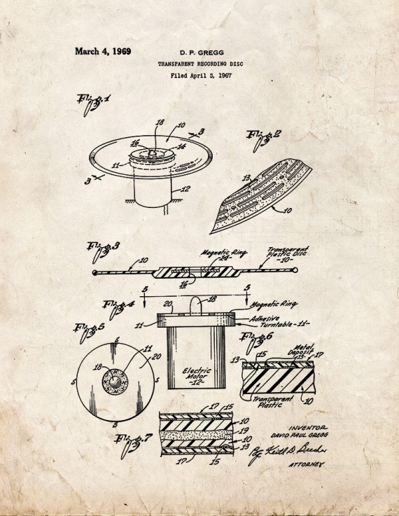 Transparent Recording Disc Patent Print