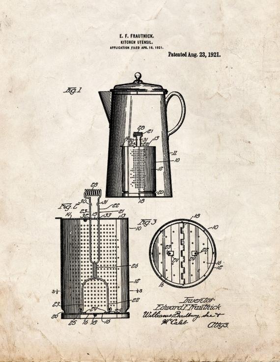 Kitchen Utensil Patent Print