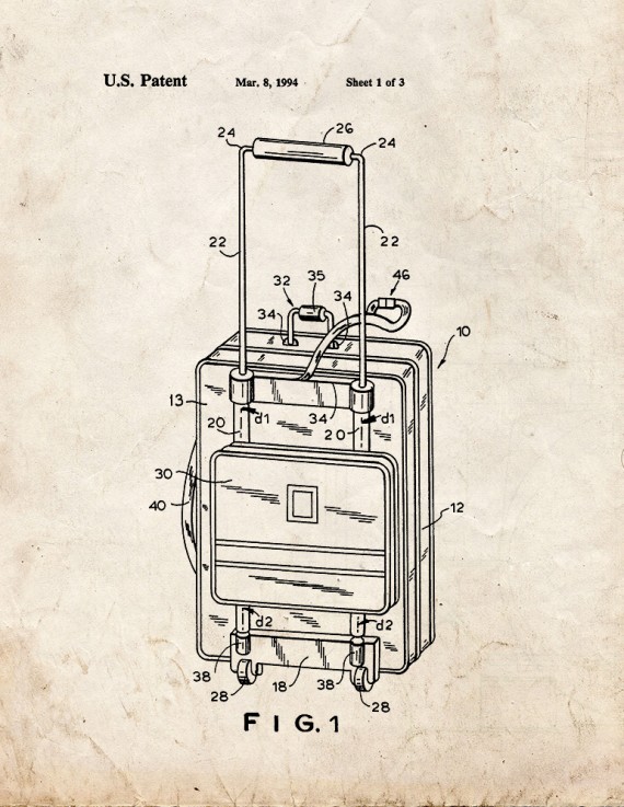 Suitcase Patent Print