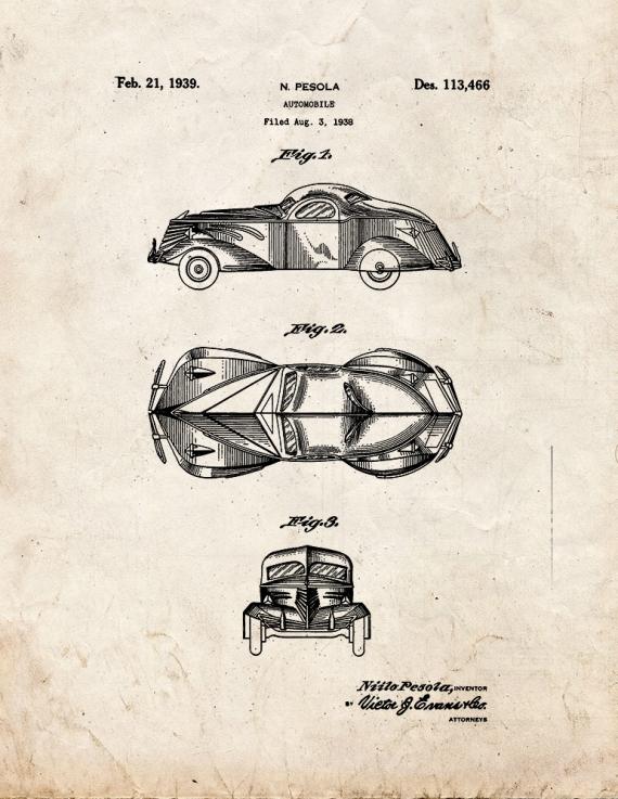 Automobile Patent Print