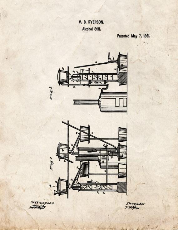 Alcohol Still Patent Print