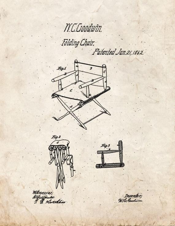 Folding Chair Patent Print
