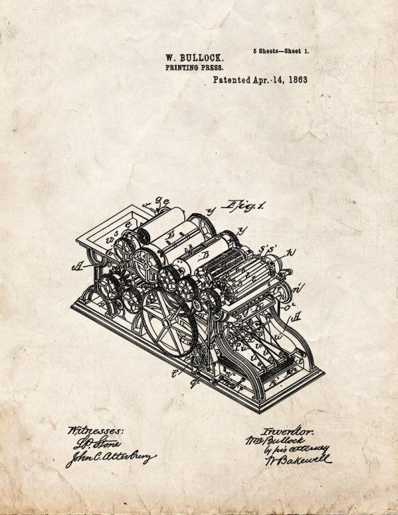 Printing Press Patent Print
