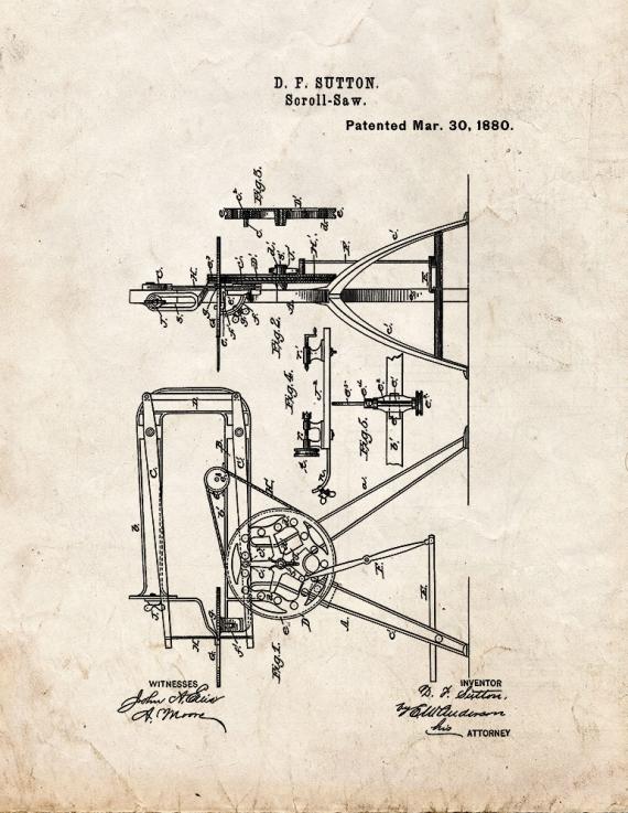 Scroll Saw Patent Print