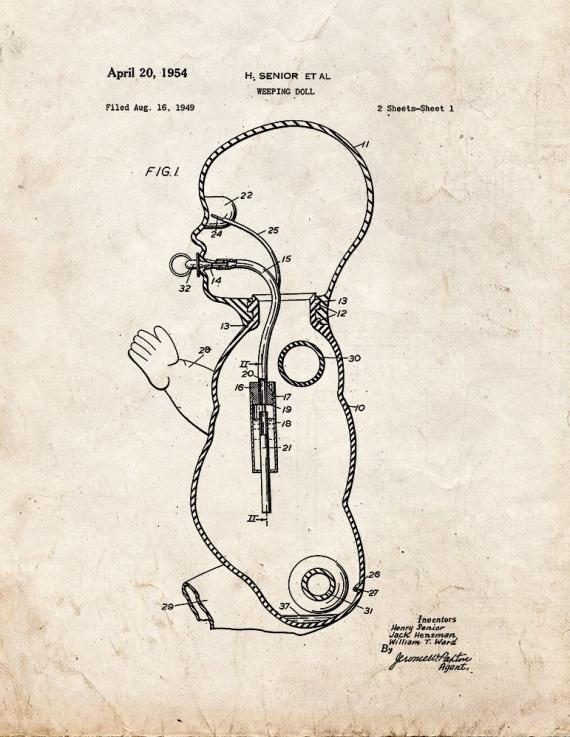 Weeping Doll Toy Patent Print