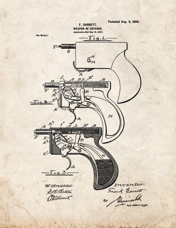 Weapon Of Defense Patent Print