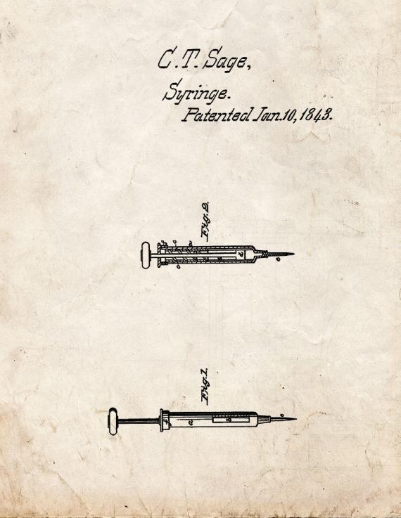Cure of Hernia by Means of Injections - Syringe Patent Print