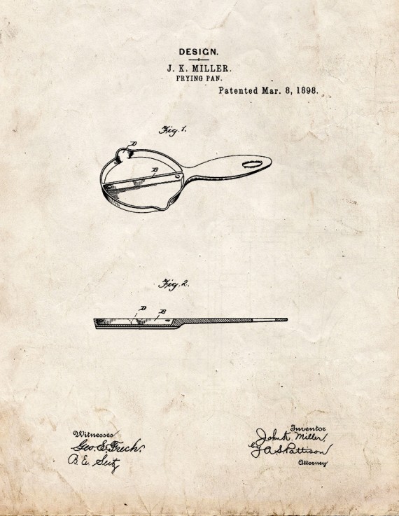 Frying Pan Patent Print