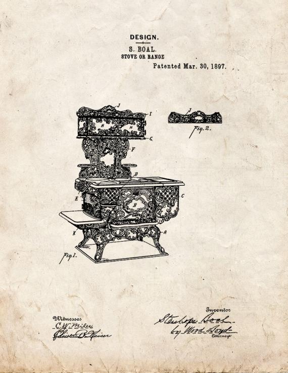 Stove Patent Print