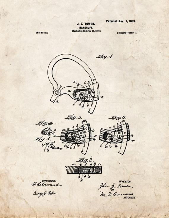 Handcuff Patent Print