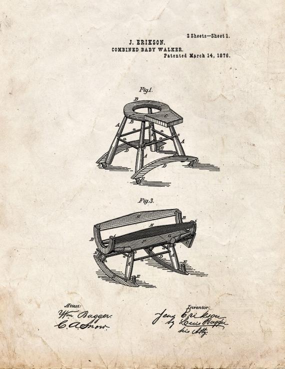 Baby Walker Patent Print