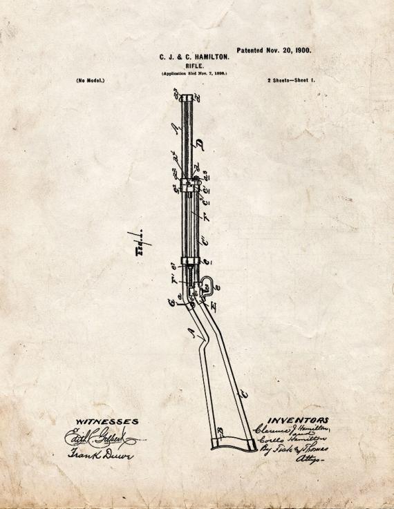 Rifle Patent Print