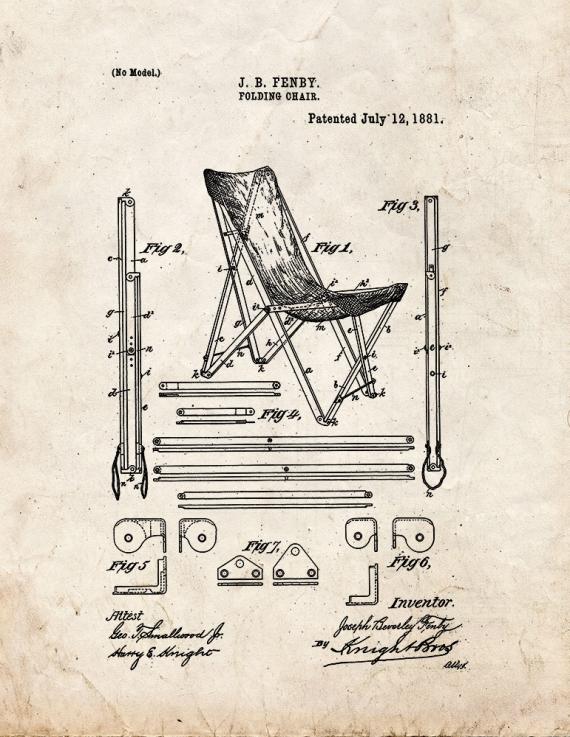 Folding Chair Patent Print