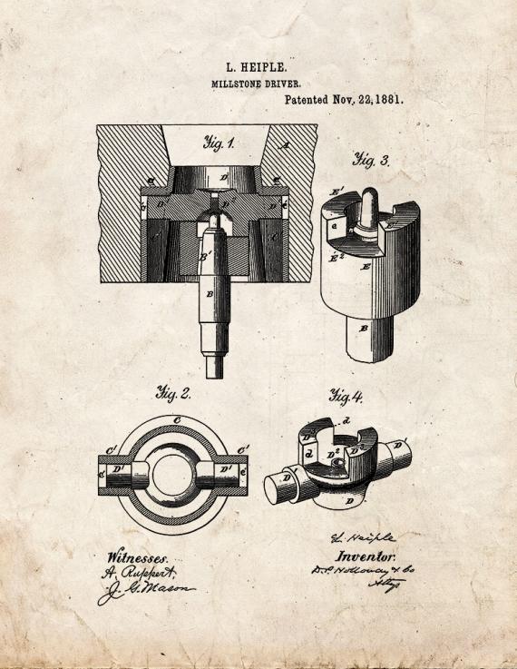 Millstone Driver Patent Print