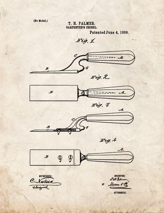 Carpenter's Chisel Patent Print
