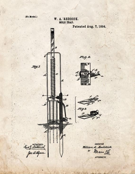 Mole Trap Patent Print