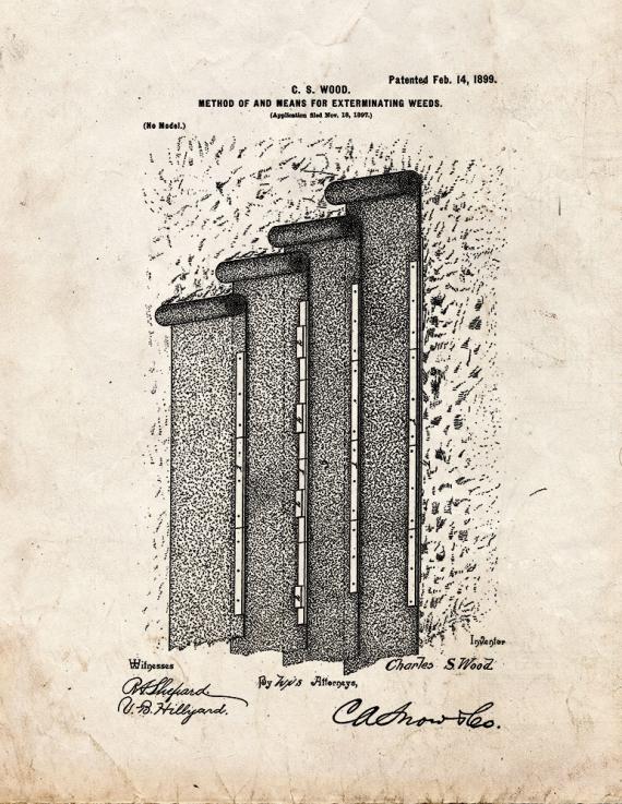 Method Of And Means For Exterminating Weeds Patent Print