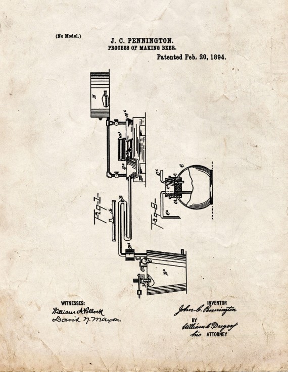 Process Of Making Beer Patent Print