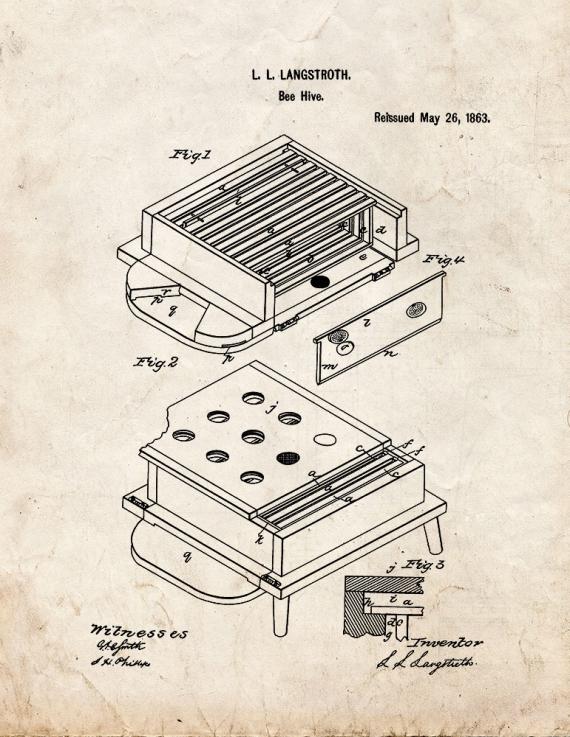 Beehive Patent Print